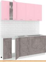 Кухня Кортекс-мебель Корнелия Лира 1.8 без столешницы (розовый/оникс) картинка
