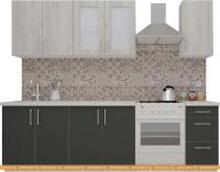 Кухня ВерсоМебель ВерсоЛайн 5-2.0 (дуб крафт белый/антрацит) картинка