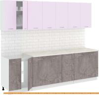 Кухня Кортекс-мебель Корнелия Лира 2.6м (сирень/оникс/королевский опал) картинка