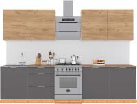Кухня Интермебель Микс Топ-38 2.4м (дуб крафт зол-графит серый-дуб крафт зол) картинка