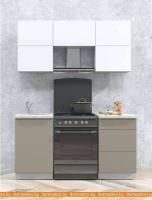 Кухня Интерлиния Мила Матте 1.6 Б (белый/луна/опал светлый) картинка