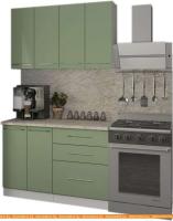 Кухня Кастанье Марта 1.2 (зеленый глянец) картинка