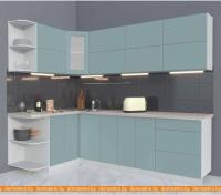 Кухня Интерлиния Мила Матте 1.5x2.5 А правая (океан-океан-травертин серый) картинка