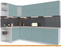 Кухня Интерлиния Мила Матте 1.5x2.8 А левая (океан-океан-травертин серый) картинка