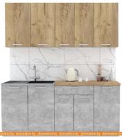 Кухня Интерлиния Мила Лайт 1.8 (дуб золотой-бетон-дуб бунратти) картинка