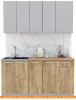 Кухня Интерлиния Мила Лайт 1.6-60 (серебристый-дуб золотой-дуб бунратти) картинка