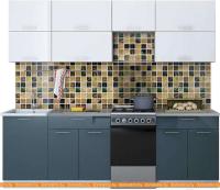 Кухня Интерлиния Мила Gloss 50-24 (белый/асфальт) картинка