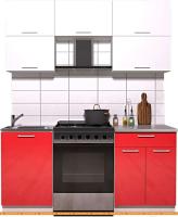 Кухня Интерлиния Мила Gloss 60-17 (белый/красный глянец) картинка