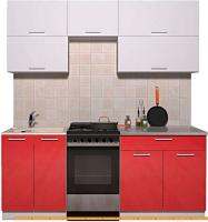 Кухня Интерлиния Мила Gloss 50-19 (белый/красный глянец) картинка
