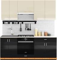 Кухня Сивирин-Компани Клео глосс 2.0 (черный глянец\ваниль глянец) картинка