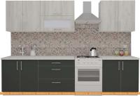 Кухня ВерсоМебель ВерсоЛайн 2-2.4 (дуб крафт белый/антрацит) картинка