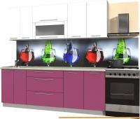 Кухня Интерлиния Мила Пластик 1.4 В (гортензия глянец/белый глянец/опал светл.) картинка