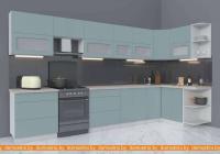 Кухня Интерлиния Мила Матте 1.5x3.7 Б правая (океан-океан-травертин серый) картинка