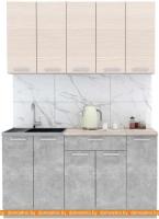 Кухня Интерлиния Мила Лайт 1.5 (вудлайн кремовый-бетон-бискайская сосна) картинка