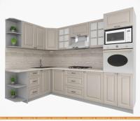 Кухня Интерлиния Мила Деко 1.68x2.8 левая (луна-луна-травертин серый) картинка