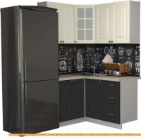 Кухня Интерлиния Мила Деко 1.2x1.4 (пепел/слоновая кость/травертин серый) картинка