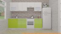 Кухня ВерсоМебель ЭкоЛайт-6 2.5 (белый/лайм яркий) картинка