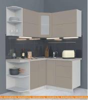 Кухня Интерлиния Мила Матте 1.5x1.4 А правая (луна-луна-травертин серый) картинка