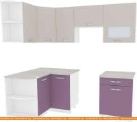 Кухня ВерсоМебель Эко-6 1.2x2.2 левая (виола/кашемир) картинка