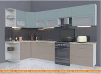 Кухня Интерлиния Мила Матте 1.5x3.2 Б правая (океан-луна-травертин серый) картинка