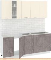 Кухня Кортекс-мебель Корнелия Лира 2.0 без столешницы (крем/оникс) картинка