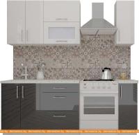 Кухня ВерсоМебель ВерсоЛайн 4-1.5 (белый/черный графит) картинка