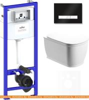 Унитаз Lavinia Boho Relfix Bell Pro Rimless 6 в 1 75110007 (черный/белый стекло) картинка