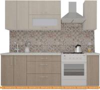 Кухня ВерсоМебель ВерсоЛайн 6-1.7 (крослайн латте/крослайн карамель) картинка