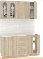 Кухня Кортекс-мебель Корнелия Ретро 1.5м (дуб сонома/королевский опал) картинка