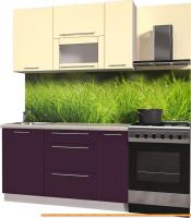 Кухня Интерлиния Мила Пластик 2.2 В (мрамор глянец/белый глянец/кастилло темн.) картинка