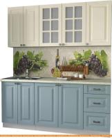 Кухня Интерлиния Мила Деко 1.8А (слоновая кость/океан/опал светлый) картинка