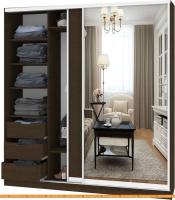 Шкаф-купе Кортекс-мебель Сенатор ШК12-45 Классика ДСП с зеркалом (венге) картинка