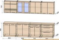 Кухня Интерлиния Мила Пластик 3.1 Б (черный глянец/бордо глянец/опал светлый) картинка