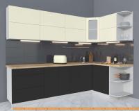 Кухня Интерлиния Мила Матте 1.5x2.7 А правая (слоновая кость/пепел/травертин с.) картинка