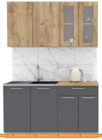 Кухня Интерлиния Мила 14 (дуб золотой-антрацит-дуб бунратти) картинка