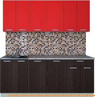 Кухня Интерлиния Мила Лайт 2.0-60 (красный/дуб венге) картинка