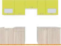 Кухня ВерсоМебель Эко-5 2.6 (ясень шимо светлый/зеленый лайм) картинка