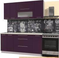 Кухня Интерлиния Мила Пластик 1.0 В (слива глянец/опал светлый) картинка