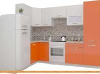Кухня ВерсоМебель ЭкоЛайт-6 1.4x2.7 правая (белый/яркий оранжевый) картинка