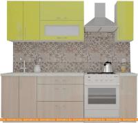 Кухня ВерсоМебель ВерсоЛайн 6-1.7 (зеленый лайм/ясень шимо светлый) картинка