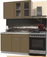 Кухня Интерлиния Мила Пластик 1.3 Б (капучино глянец/опал светлый) картинка