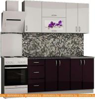 Кухня Senira Вяселка 3 1.6м 4в (белый кристальный/черная смородина) картинка