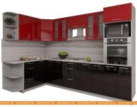 Кухня Интерлиния Мила Gloss 1.68x3.0 левая (красный-черный) картинка