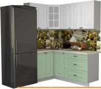 Кухня Интерлиния Мила Деко 1.2x1.8 (мята/белый/опал светлый) картинка