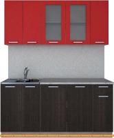 Кухня Интерлиния Мила 17-60 (дуб венге/красный) картинка