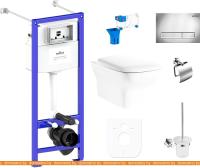 Унитаз Lavinia Boho Relfix Bristol Rimless 9 в 1 97020170 (хром пластик) картинка