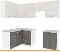 Кухня ВерсоМебель Эко-6 1.4x2.3 правая (север дерево светлое/север дерево темное) картинка