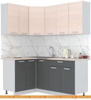 Кухня Интерлиния Мила Лайт 1.2x1.8 (вудлайн кремовый-антрацит-бискайская сосна) картинка