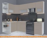 Кухня Интерлиния Мила Матте 1.5x2.5 Б левая (луна-луна-травертин серый) картинка