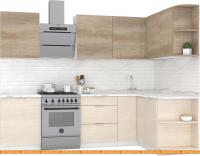 Кухня Интермебель Микс Топ-16 2.1x1.6м правая (дуб каньон-вудлайн кремовый-венато) картинка